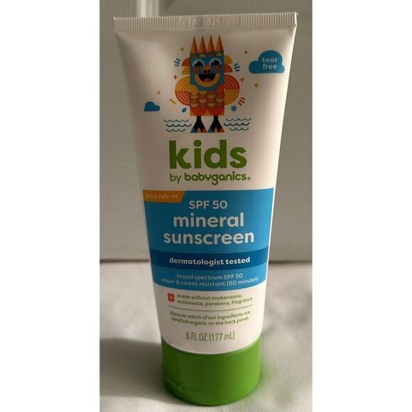 Kids by Babyganics SPF 50 Mineral Sunscreen 6 fl oz NEW - Picture 1 of 2